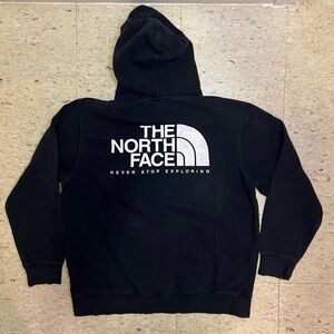 The North Face Mens Pullover Hoodie Size Large Logo Spell Out Topographic